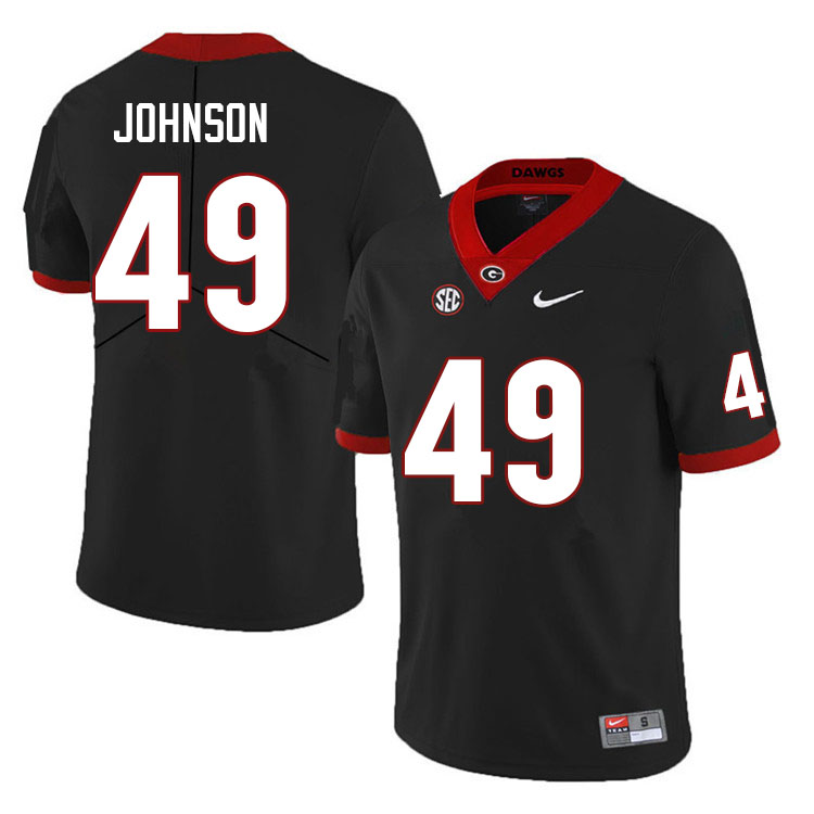 Georgia Bulldogs #49 Samuel Johnson College Football Jerseys Sale-Black Anniversary